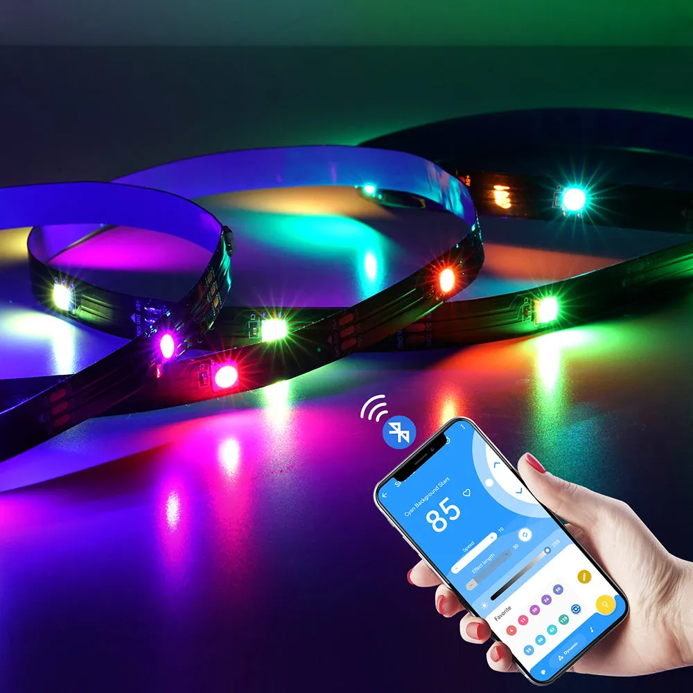 WS2812E LED Lights Kit TV Backlight Bluetooth App Music Dream Color Addressable for Room Kitchen DC5V