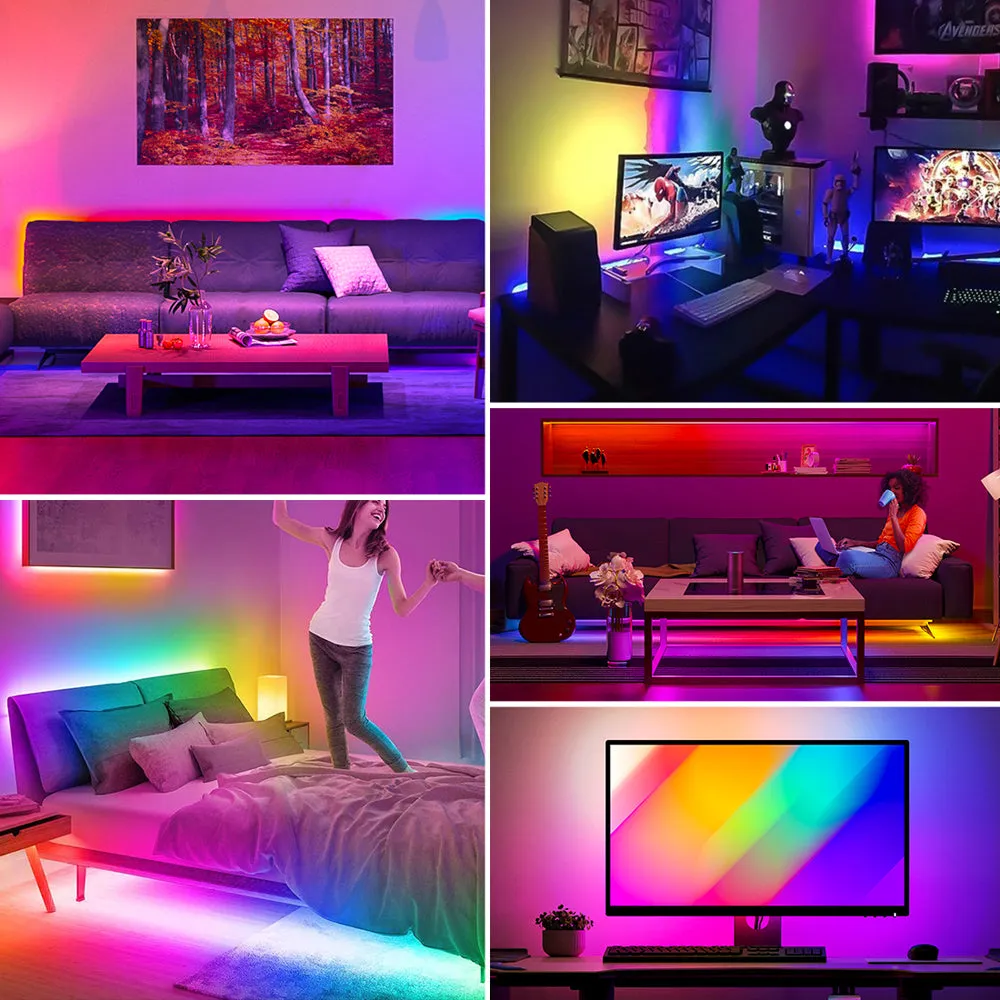 WS2812E LED Lights Kit TV Backlight Bluetooth App Music Dream Color Addressable for Room Kitchen DC5V
